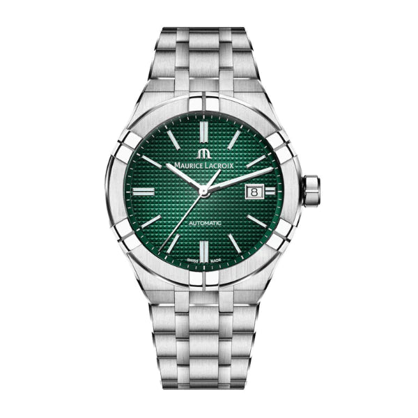 Maurice Lacroix Aikon Silver Stainless Steel Green Dial Automatic Watch for Gents - AI6008-SS002-630-1