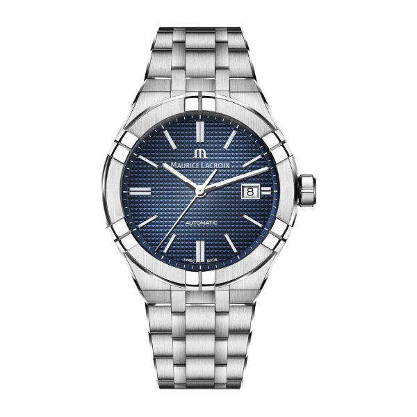 Maurice Lacroix Aikon Silver Stainless Steel Blue Dial Automatic Watch for Gents - AI6008-SS002-430-1