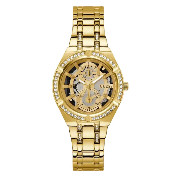 Guess Gold Stainless Steel Gold Dial Quartz Watch for Ladies - GW0604L2