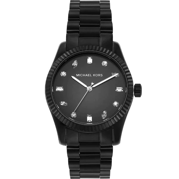 Michael Kors Lexington Black Stainless Steel Black Dial Quartz Watch for Ladies - MK7442