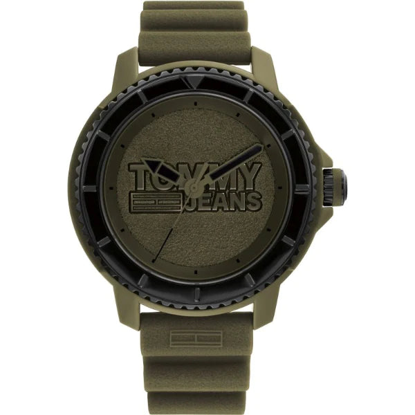 Tommy Hilfiger TOKYO Green Silicone Strap Green Dial Quartz Watch for Gents - 1792002