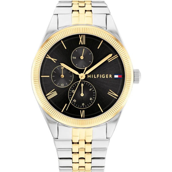 Tommy Hilfiger Monica Two-tone Stainless Steel Black Dial Quartz Watch for Ladies - 1782591