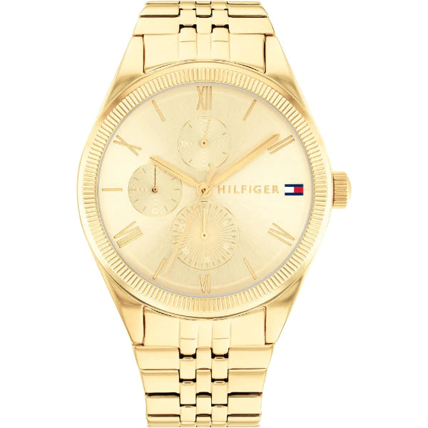 Tommy Hilfiger Monica Gold Stainless Steel Gold Dial Quartz Watch for Ladies - 1782592