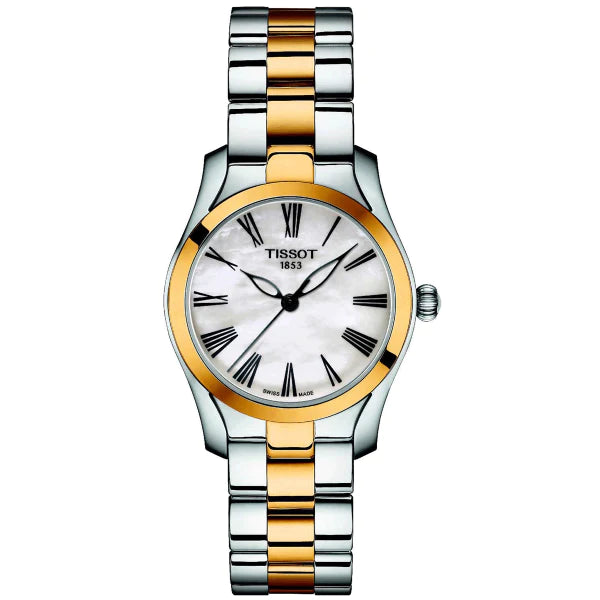 Tissot T-Wave Two-tone Stainless Steel Mother Of Peral Dial Quartz Watch for Ladies - T112.210.22.113.00