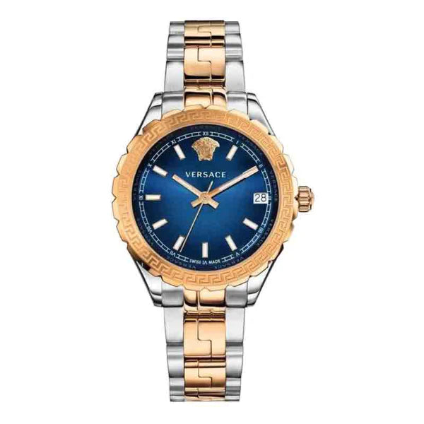 Versace Hellenyium Two-tone Stainless Steel Blue Dial Quartz Watch for Ladies - V12060017