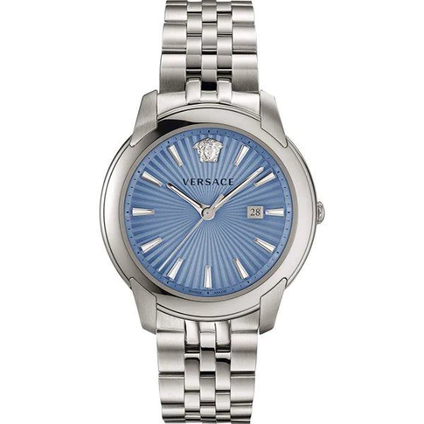 Versace V-Urban Silver Stainless Steel Blue Dial Quartz Watch for Gents - VELQ00419