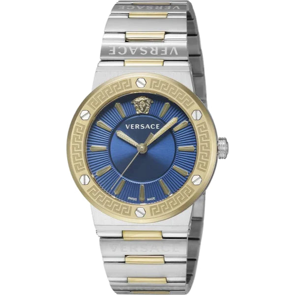 Versace Grace Two-tone Stainless Steel Blue Dial Quartz Watch for Ladies - VEVH01120