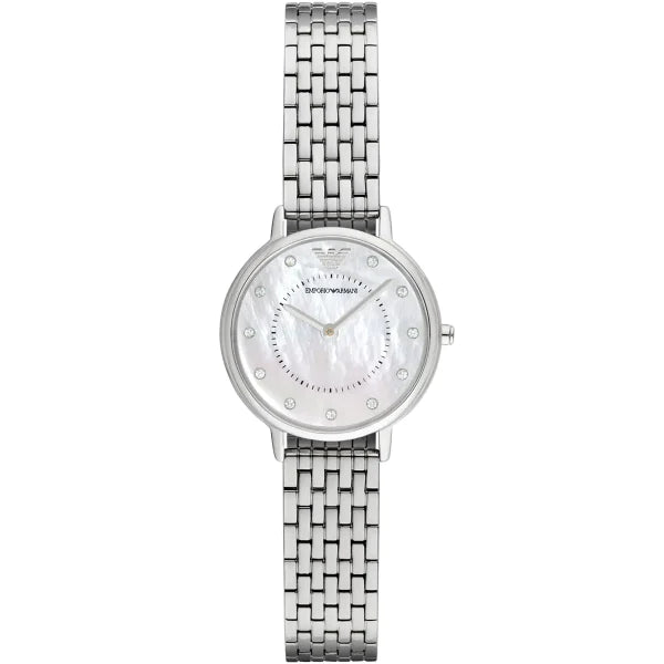 Emporio Armani Dress Silver Stainless Steel Mother Of Pearl Dial Quartz Watch for Ladies - AR2511