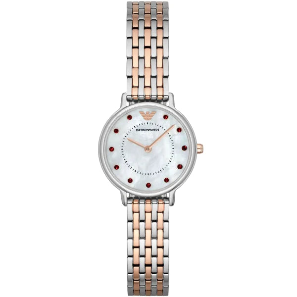 Emporio Armani Dress Two-tone Stainless Steel Mother Of Pearl Dial Quartz Watch for Ladies - AR2515