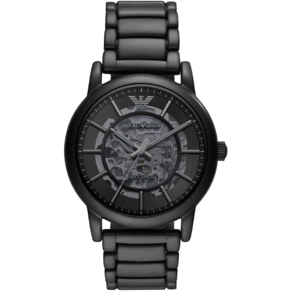 Emporio Armani Meccanico Black Stainless Steel Black Dial Automatic Watch for Gents - AR60045
