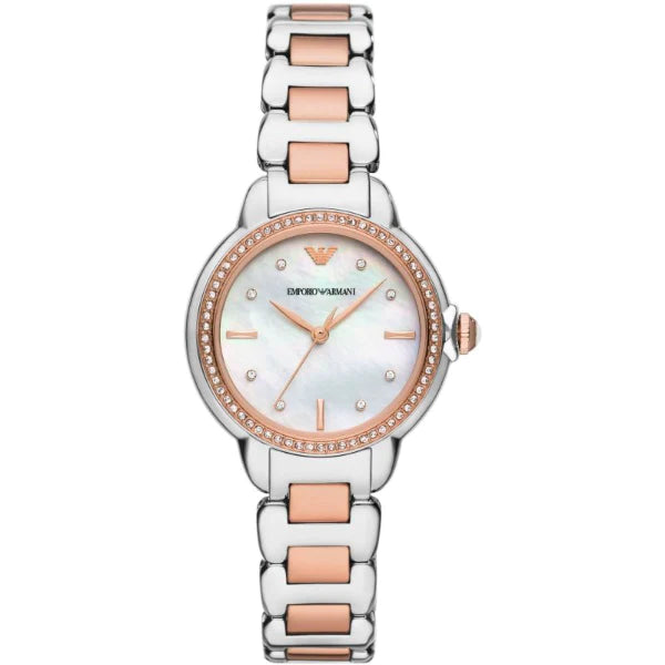 Emporio Armani Mia Two-tone Stainless Steel Mother Of Pearl Dial Quartz Watch for Ladies - AR11569