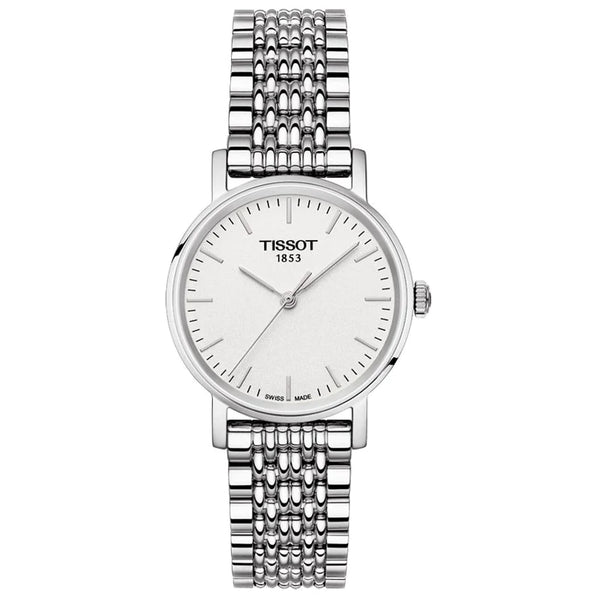 Tissot Everytime Silver Stainless Steel White Dial Quartz Watch for Ladies - T109.210.11.031.00