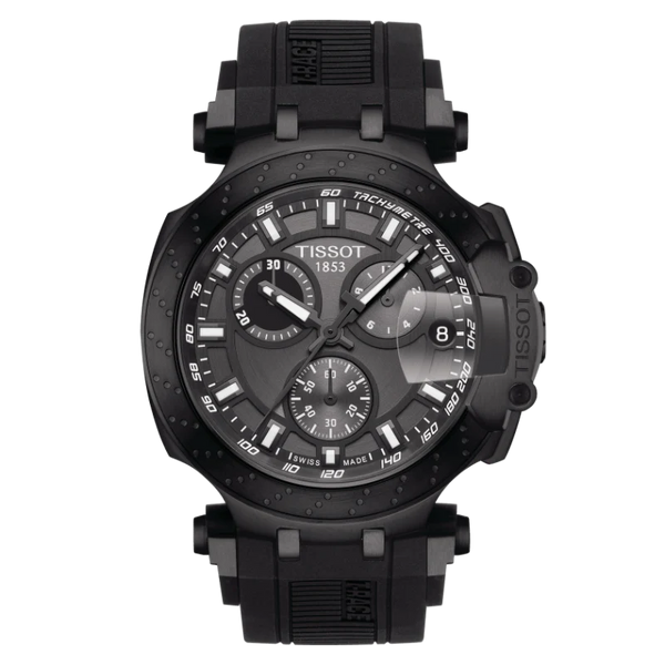 Tissot T-Race Black Silicone Strap Black Dial Chronograph Quartz Watch for Gents - T115.417.37.061.03