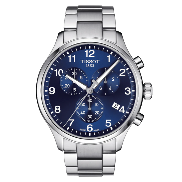 Tissot Chrono XL Classic Silver Stainless Steel Blue Dial Chronograph Quartz Watch for Gents - T116.617.11.047.01