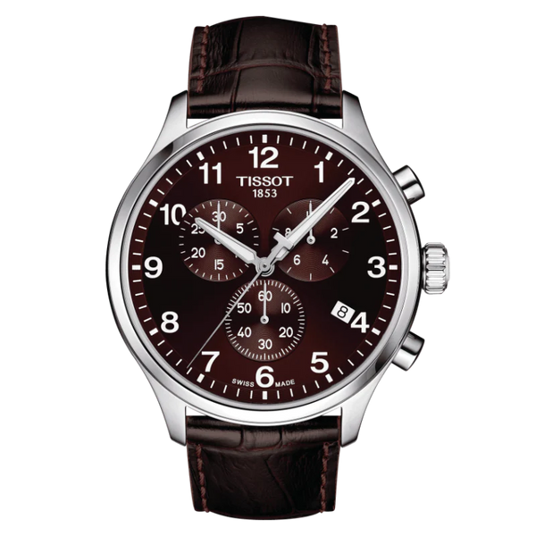 Tissot Chrono XL Classic Brown Leather Strap Brown Dial Chronograph Quartz Watch for Gents - T116.617.16.297.00