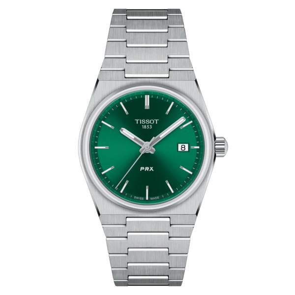 Tissot PRX Silver Stainless Steel Green Dial Quartz Unisex Watch - T137.210.11.081.00