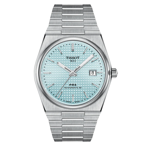 Tissot PRX Powermatic 80 Silver Stainless Steel Ice Blue Dial Automatic Watch for Gents - T137.407.11.351.00