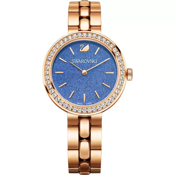 Swarovski Daytime Rose Gold Stainless Steel Blue Dial  Quartz Watch for Ladies - 5182277