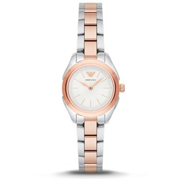 EMPORIO ARMANI White Dial Two-tone Stainless Steel Watch For Ladies - AR11029