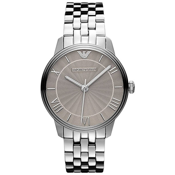 EMPORIO ARMANI Classic Grey Dial Silver Stainless Steel Watch For Ladies - AR1620