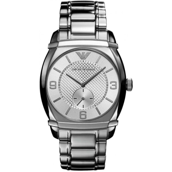 EMPORIO ARMANI Classic Silver Stainless Steel Silver Dial Quartz Watch for Gents - AR0339