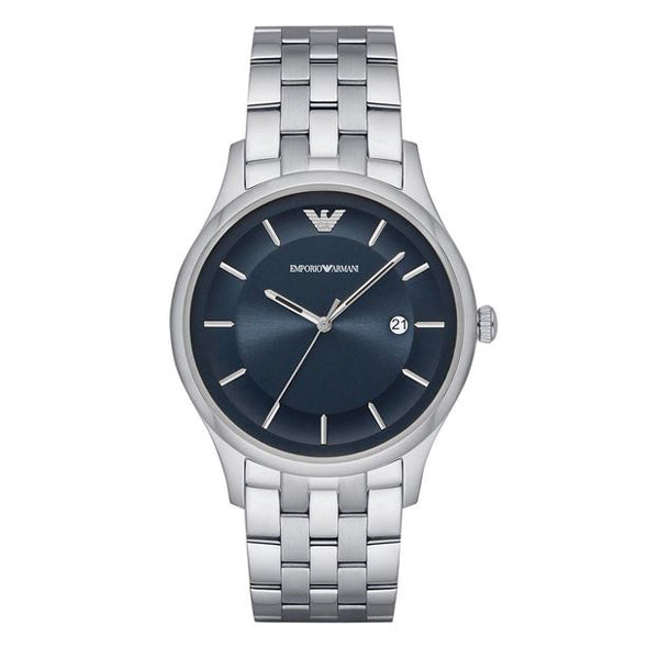 EMPORIO ARMANI Blue Dial Silver Stainless Steel Watch for Gents - AR11019