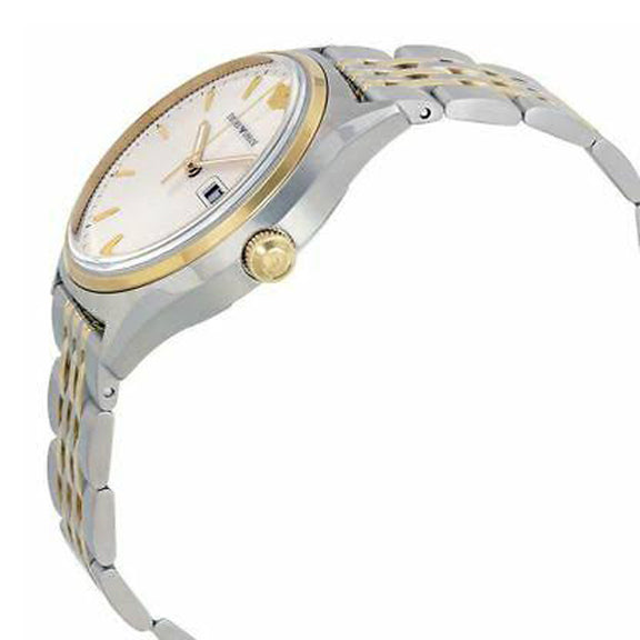 EMPORIO ARMANI Zeta Two-Tone Stainless Steel Cream Dial Quartz Watch f ...