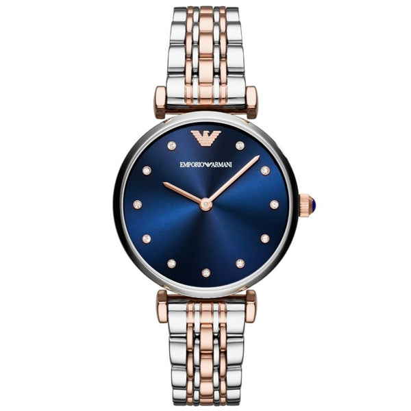 EMPORIO ARMANI Blue Dial Two-tone Stainless Steel Watch For Ladies - AR11092