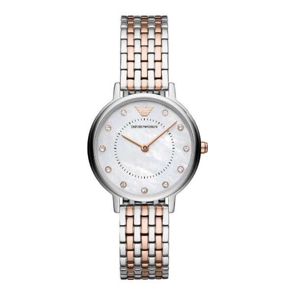 EMPORIO ARMANI Kappa Two-Tone Stainless Steel Mother Of Pearl Dial Quartz Watch for Ladies - AR11094