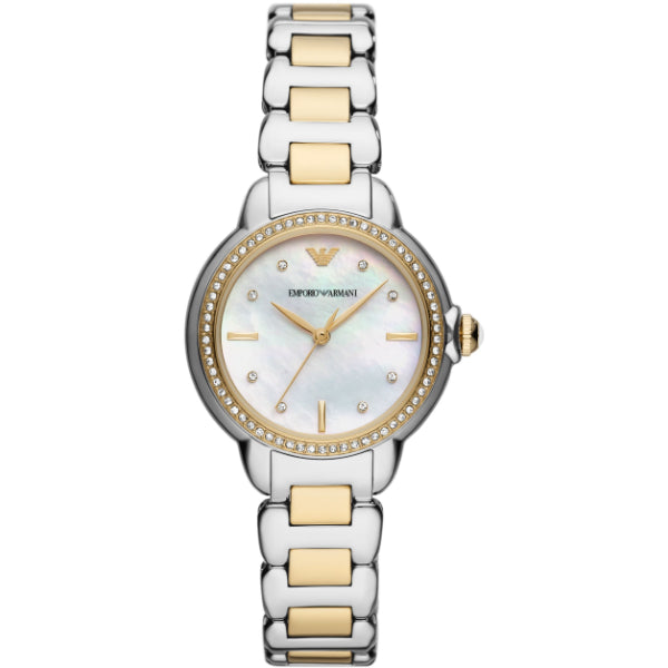 Emporio Armani Mia Two-tone Stainless Steel Mother Of Pearl Dial Quartz Watch for Ladies - AR11524
