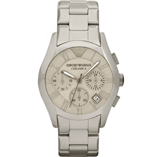 EMPORIO ARMANI Ceramic Grey Stainless Steel Grey Dial Chronograph Quartz Watch for Gents - AR1459