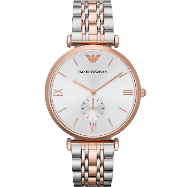 EMPORIO ARMANI Silver Dial Two-tone Stainless Steel Watch For Gents - AR1677