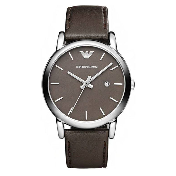 EMPORIO ARMANI Classic Brown Leather Strap Brown Dial Quartz Watch for Gents - AR1729