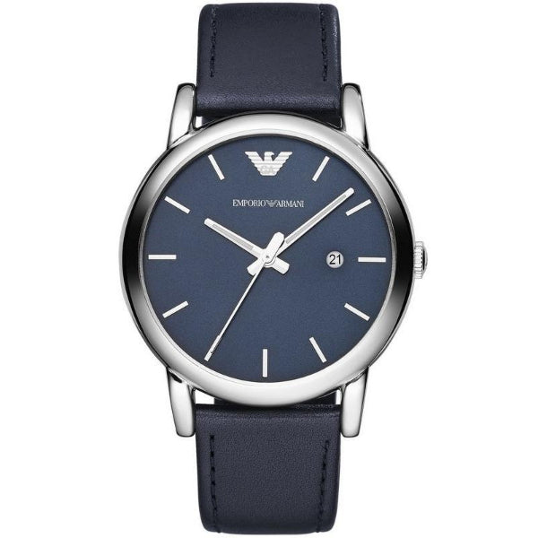 EMPORIO ARMANI Luigi Blue Leather Blue Dial Quartz Watch for Gents- EMPORIO ARMANI AR-1731