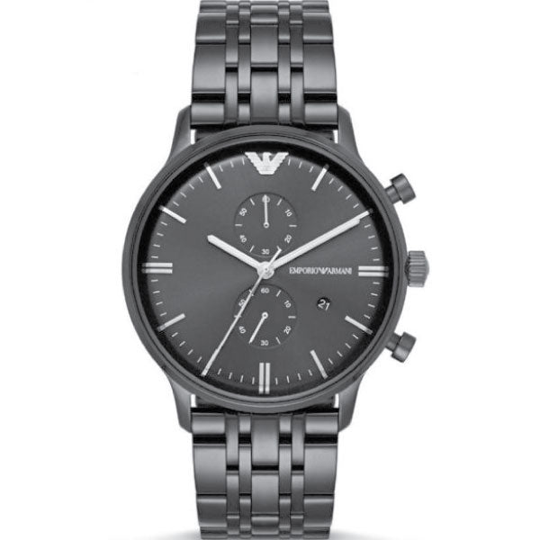 EMPORIO ARMANI Black Dial Black Stainless Steel Chronograph Watch For Gents - AR1934
