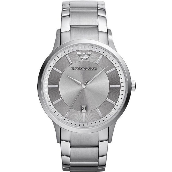 EMPORIO ARMANI Classic Silver Stainless Steel Silver Dial Quartz Watch for Gents - AR2478