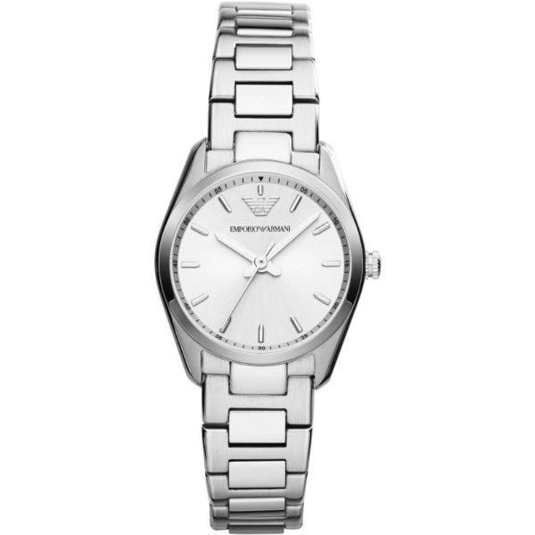 EMPORIO ARMANI Sportivo Silver Stainless Steel Silver Dial Quartz Watch for Ladies - AR6028