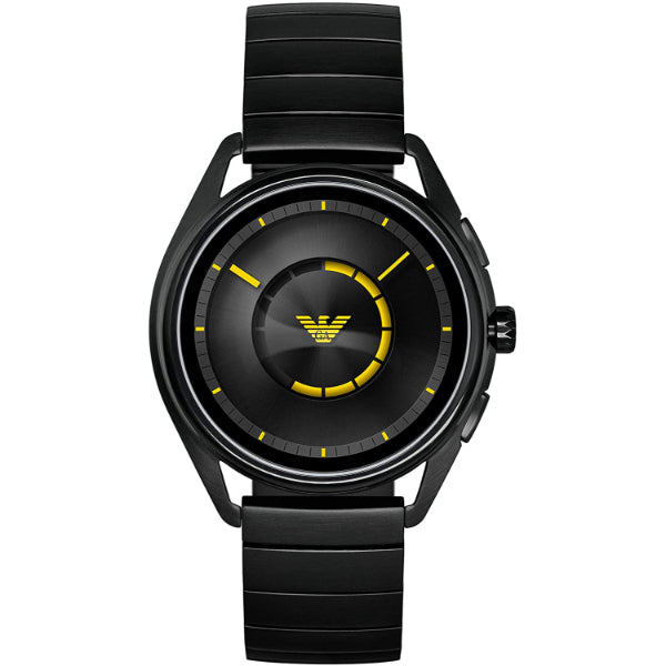 EMPORIO ARMANI Matteo Black Stainless Steel Black Dial Smartwatch for Gents - EMPORIO ARMANI ART 5007