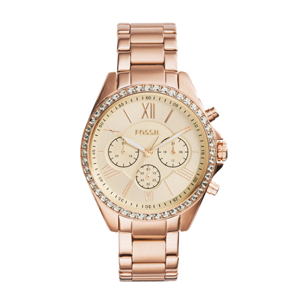 Fossil Modern Rose Gold Stainless Steel Rose Gold Dial Chronograph Quartz Watch for Ladies - BQ1774
