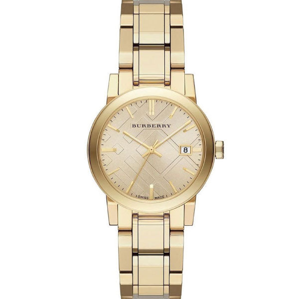 Burberry Gold Stainless Steel Gold Dial Quartz Watch for Ladies - BU9134