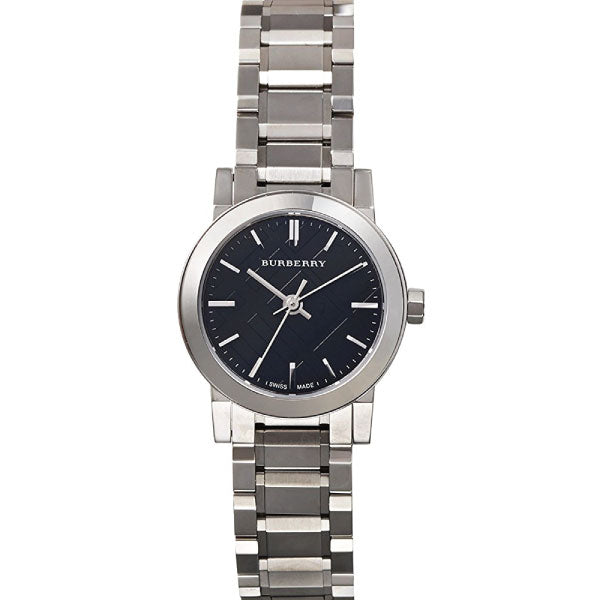 Burberry The City Silver Stainless Steel Black Dial Quartz Watch for Ladies - BU9201