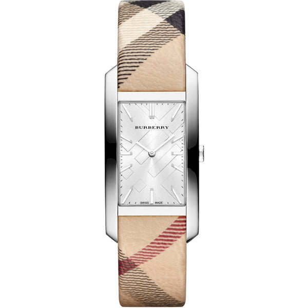 Burberry Multicolor Leather Strap Silver Dial Quartz Watch for Ladies - BU9406