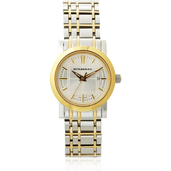 Burberry Heritage Two-tone Stainless Steel White Dial Quartz Watch for Ladies - BU1359