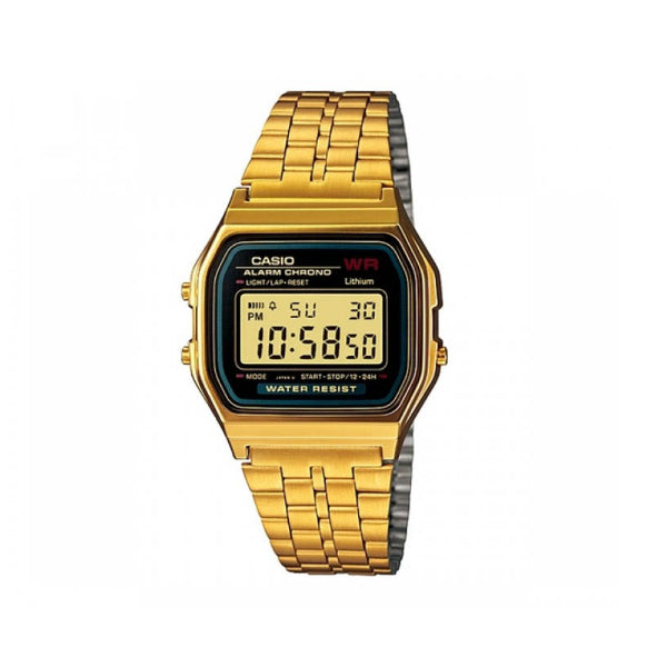 Casio Vintage Retro Gold Stainless Steel Gold Dial Quartz Watch for Gents - CASIO A-159WGEA-1DF