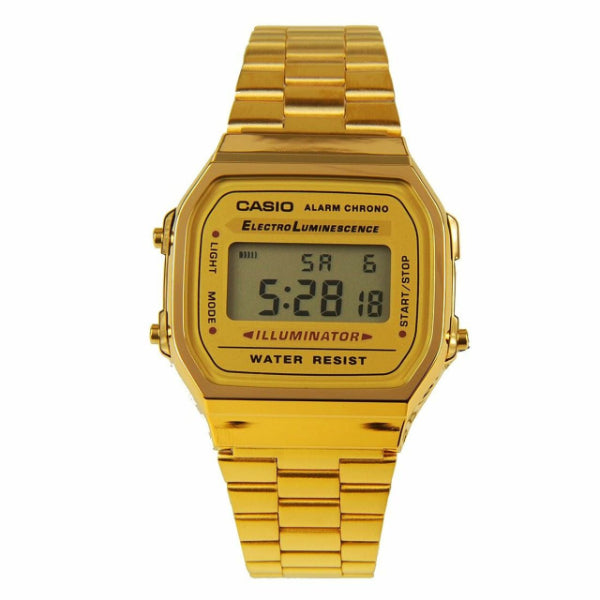 Casio Illuminator Gold Stainless Steel Gold Dial Quartz Watch for Gents - CASIO A-168WG-9WDF