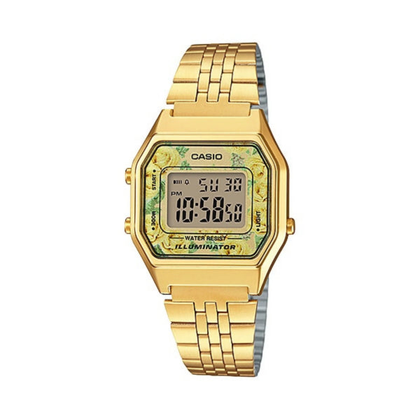 Casio Illuminator Gold Stainless Steel Gray Dial Quartz Watch for Ladies - CASIO LA-680WGA-9CDF