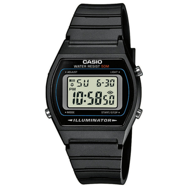 Casio Illuminator Black Silicone Strap Black Dial Quartz Watch for Gents - CASIO W-202-1AVDF