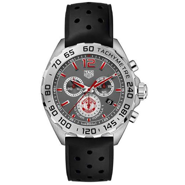 Tag Heuer Formula 1 Black Silicone Strap Grey Dial Chronograph Quartz Watch for Gents - CAZ101MFT8024