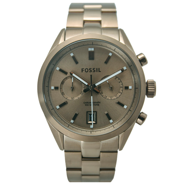 Fossil Del Rey Gold Stainless Steel Gold Dial Chronograph Quartz Watch for Gents - CH2993