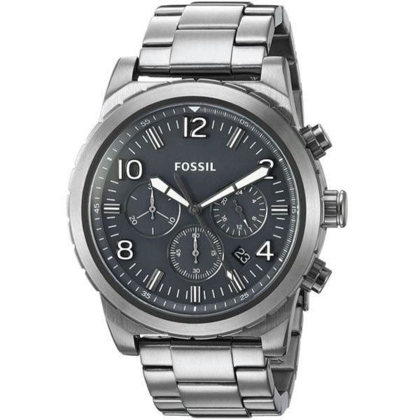 Fossil Okaman Black Stainless Steel Black Dial Chronograph Quartz Watch for Gents - CH3069